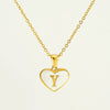 Wholesale Necklace Stainless Steel Natural Shell Love Letter Titanium Steel Electroplating Simple Style Unisex