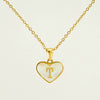 Wholesale Necklace Stainless Steel Natural Shell Love Letter Titanium Steel Electroplating Simple Style Unisex