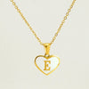 Wholesale Necklace Stainless Steel Natural Shell Love Letter Titanium Steel Electroplating Simple Style Unisex