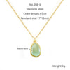 Wholesale Necklace 316L Stainless Steel Natural Stone Irregular Geometric Electroplating For Women