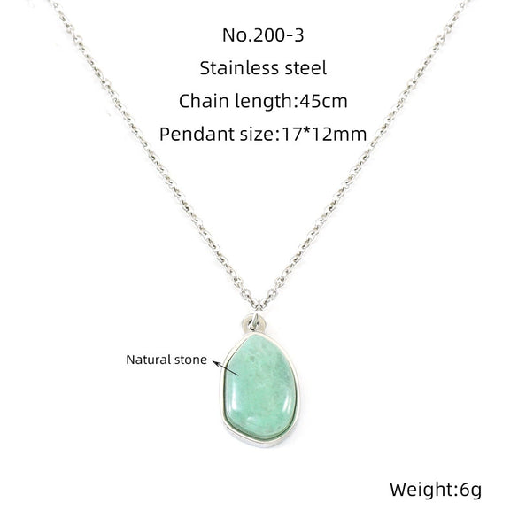 Wholesale Necklace 316L Stainless Steel Natural Stone Irregular Geometric Electroplating For Women