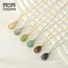 Wholesale Necklace 316L Stainless Steel Natural Stone Irregular Geometric Electroplating For Women