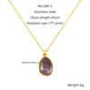 Wholesale Necklace 316L Stainless Steel Natural Stone Irregular Geometric Electroplating For Women