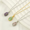 Wholesale Necklace 316L Stainless Steel Natural Stone Irregular Geometric Electroplating For Women