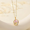 Wholesale Necklace Stainless Steel Oil Drop Flower Palace Style Electroplating For Unisex