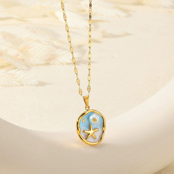 Wholesale Necklace Stainless Steel Oil Drop Flower Palace Style Electroplating For Unisex