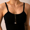 Wholesale Necklace Stainless Steel Pearl Geometric Snake Bone Chain Electroplating For Women
