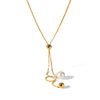 Wholesale Necklace Stainless Steel Pearl Geometric Snake Bone Chain Electroplating For Women
