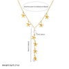 Wholesale Necklace Stainless Steel Pearl Gold Plated Starfish Y Shaped Chain Asymmetrical Chic Animal Style
