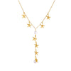 Wholesale Necklace Stainless Steel Pearl Gold Plated Starfish Y Shaped Chain Asymmetrical Chic Animal Style