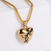 Wholesale Necklace Stainless Steel Retro Heartshaped Threedimensional Casting Electroplating Punk Hiphop Pendant