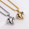 Wholesale Necklace Stainless Steel Retro Heartshaped Threedimensional Casting Electroplating Punk Hiphop Pendant