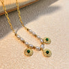 Wholesale Necklace Stainless Steel Retro Minimalist Ushaped Starfish Pearl Scallop Pendant Electroplating Unisex