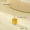 Wholesale Necklace Stainless Steel Roman Coin Goldplated Pendant Retro Style