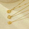 Wholesale Necklace Stainless Steel Roman Coin Goldplated Pendant Retro Style