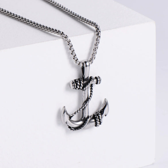 Wholesale Necklace Stainless Steel Ship Anchor Doll Style Electroplating Jewelry
