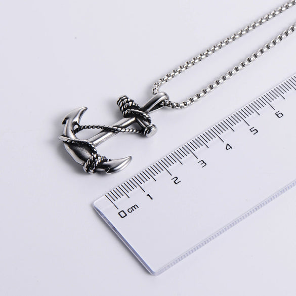 Wholesale Necklace Stainless Steel Ship Anchor Doll Style Electroplating Jewelry