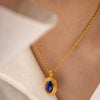 Wholesale Necklace Stainless Steel 925 Silver Geometric French Retro Electroplating Oval Pendant Women