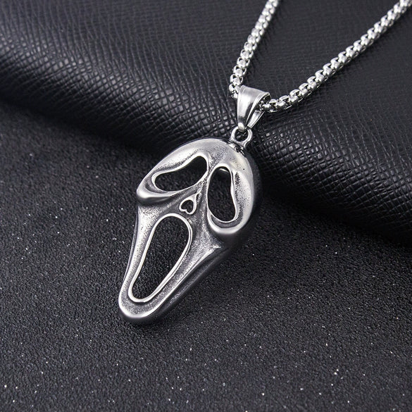 Wholesale Necklace Stainless Steel Skull Mask Ghostface Pendant Hip Hop Style With Cartoon Characters Leaves U Shape Geometric Animal Zodiac Patterns