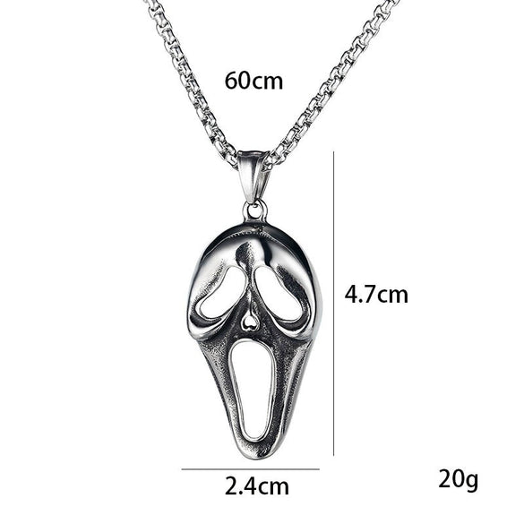 Wholesale Necklace Stainless Steel Skull Mask Ghostface Pendant Hip Hop Style With Cartoon Characters Leaves U Shape Geometric Animal Zodiac Patterns