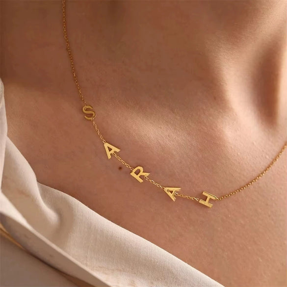 Wholesale Necklace Stainless Steel Snake Bone Chain Electroplating Letters Numbers Text Style