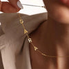 Wholesale Necklace Stainless Steel Snake Bone Chain Electroplating Letters Numbers Text Style
