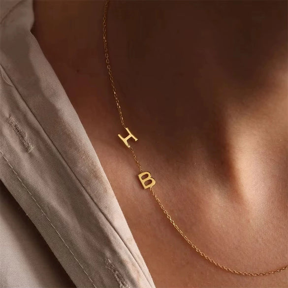 Wholesale Necklace Stainless Steel Snake Bone Chain Electroplating Letters Numbers Text Style