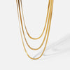 Wholesale Necklace Stainless Steel Snake Bone Chain 18K Gold Plated Geometric Style For Women