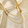 Wholesale Necklace Stainless Steel Snake Bone Chain 18K Gold Plated Geometric Style For Women