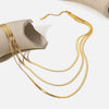 Wholesale Necklace Stainless Steel Snake Bone Chain 18K Gold Plated Geometric Style For Women