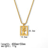 Wholesale Necklace Stainless Steel Square Geometric French Retro 18K Gold Plated Pendant For Women