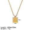 Wholesale Necklace Stainless Steel Square Geometric French Retro 18K Gold Plated Pendant For Women