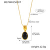 Wholesale Necklace Stainless Steel Tiger Eye Stone Black Agate Geometric Pvd Electroplated Light Luxury Style For Women