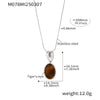 Wholesale Necklace Stainless Steel Tiger Eye Stone Black Agate Geometric Pvd Electroplated Light Luxury Style For Women