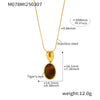 Wholesale Necklace Stainless Steel Tiger Eye Stone Black Agate Geometric Pvd Electroplated Light Luxury Style For Women
