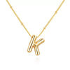 Wholesale Necklace Stainless Steel Titanium Steel Ball Chain Chubby Bubble Letter English Electroplated For Women