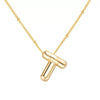 Wholesale Necklace Stainless Steel Titanium Steel Ball Chain Chubby Bubble Letter English Electroplated For Women