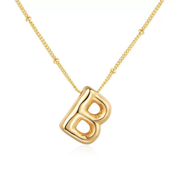 Wholesale Necklace Stainless Steel Titanium Steel Ball Chain Chubby Bubble Letter English Electroplated For Women