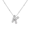 Wholesale Necklace Stainless Steel Titanium Steel Ball Chain Chubby Bubble Letter English Electroplated For Women