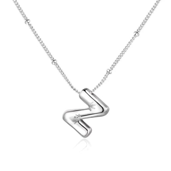 Wholesale Necklace Stainless Steel Titanium Steel Ball Chain Chubby Bubble Letter English Electroplated For Women