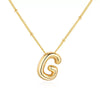 Wholesale Necklace Stainless Steel Titanium Steel Ball Chain Chubby Bubble Letter English Electroplated For Women