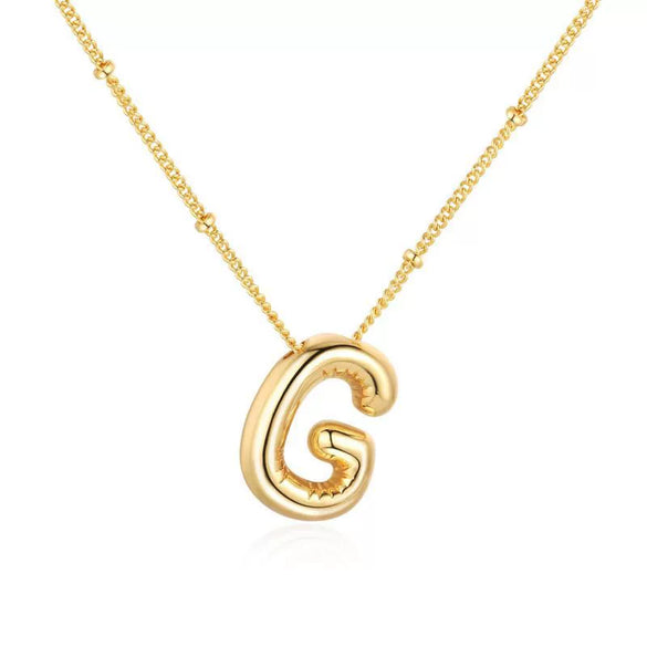 Wholesale Necklace Stainless Steel Titanium Steel Ball Chain Chubby Bubble Letter English Electroplated For Women