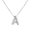 Wholesale Necklace Stainless Steel Titanium Steel Ball Chain Chubby Bubble Letter English Electroplated For Women