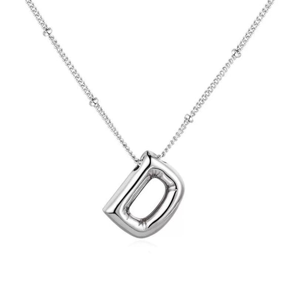 Wholesale Necklace Stainless Steel Titanium Steel Ball Chain Chubby Bubble Letter English Electroplated For Women