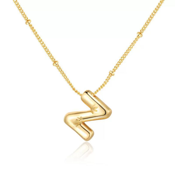 Wholesale Necklace Stainless Steel Titanium Steel Ball Chain Chubby Bubble Letter English Electroplated For Women