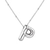 Wholesale Necklace Stainless Steel Titanium Steel Ball Chain Chubby Bubble Letter English Electroplated For Women