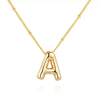 Wholesale Necklace Stainless Steel Titanium Steel Ball Chain Chubby Bubble Letter English Electroplated For Women