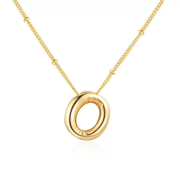 Wholesale Necklace Stainless Steel Titanium Steel Ball Chain Chubby Bubble Letter English Electroplated For Women