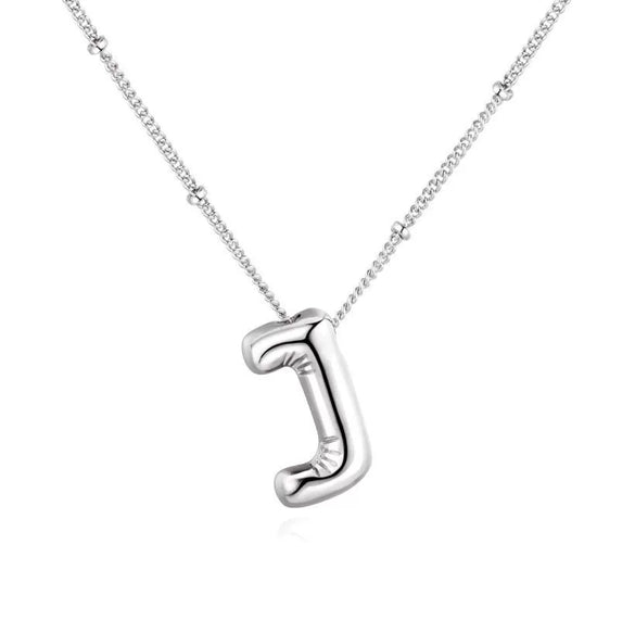 Wholesale Necklace Stainless Steel Titanium Steel Ball Chain Chubby Bubble Letter English Electroplated For Women