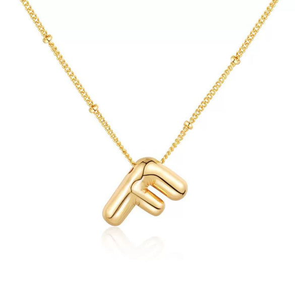 Wholesale Necklace Stainless Steel Titanium Steel Ball Chain Chubby Bubble Letter English Electroplated For Women